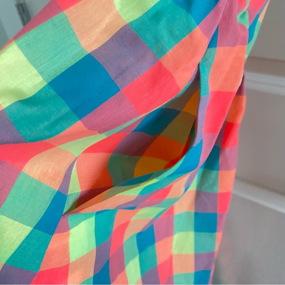 Anthropologie Hunter Bell Corey Strapless Ruffle-Trim Midi Dress Key Largo Plaid - Picture 7 of 7